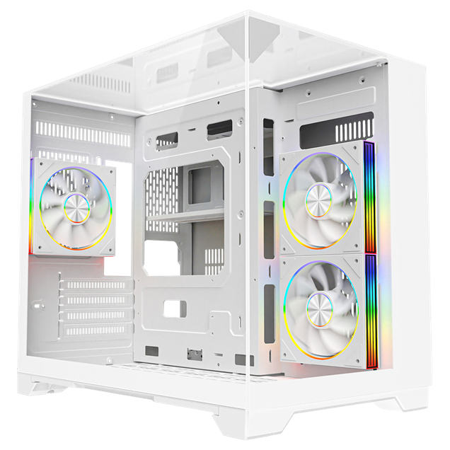 Powercool Atom White Micro Tower Gaming Case - White 